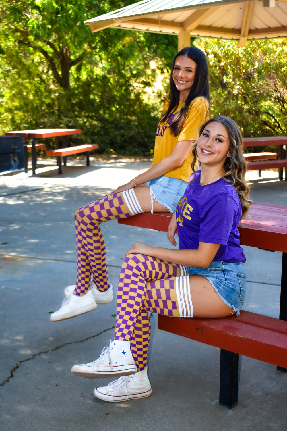Game Day! - Purple & Gold Thigh-Highs