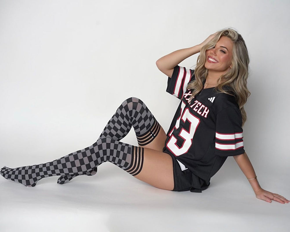 Game Day! - Black & Grey Thigh-Highs