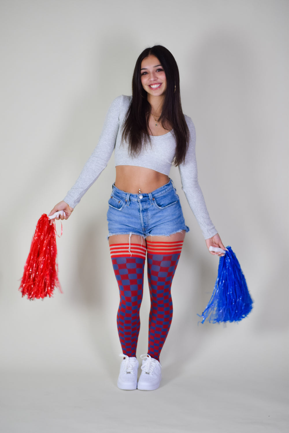 Game Day! - Red & Navy Thigh-Highs
