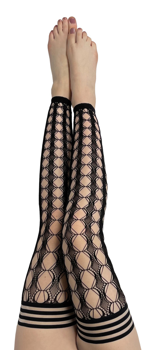 Red Footless Fishnet Tights
