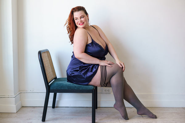 Kix'ies grey thigh-high tights, Plus size, Fall fashion and holiday parties