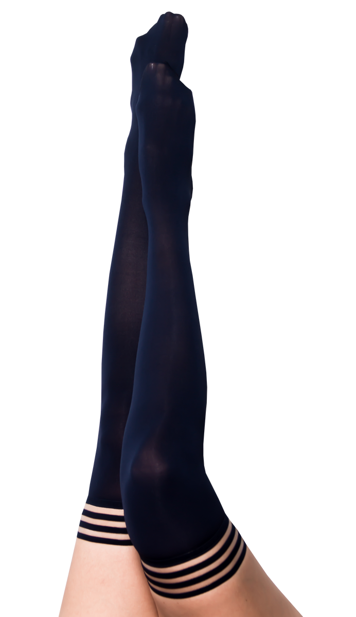 Selma: Navy, An Understated Elegance. Petite to Plus Size Thigh Highs