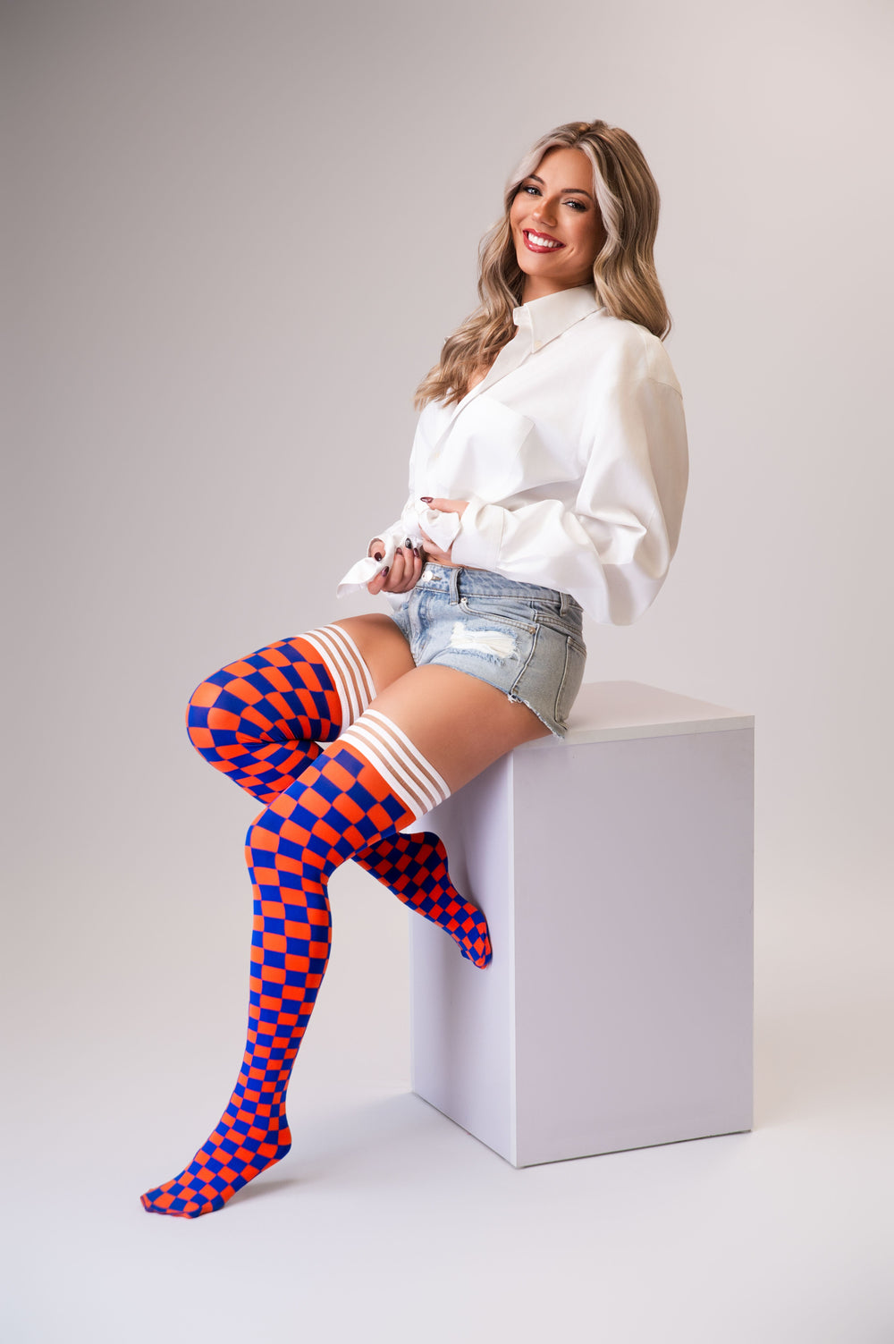 Game Day! - Orange & Blue Thigh-Highs