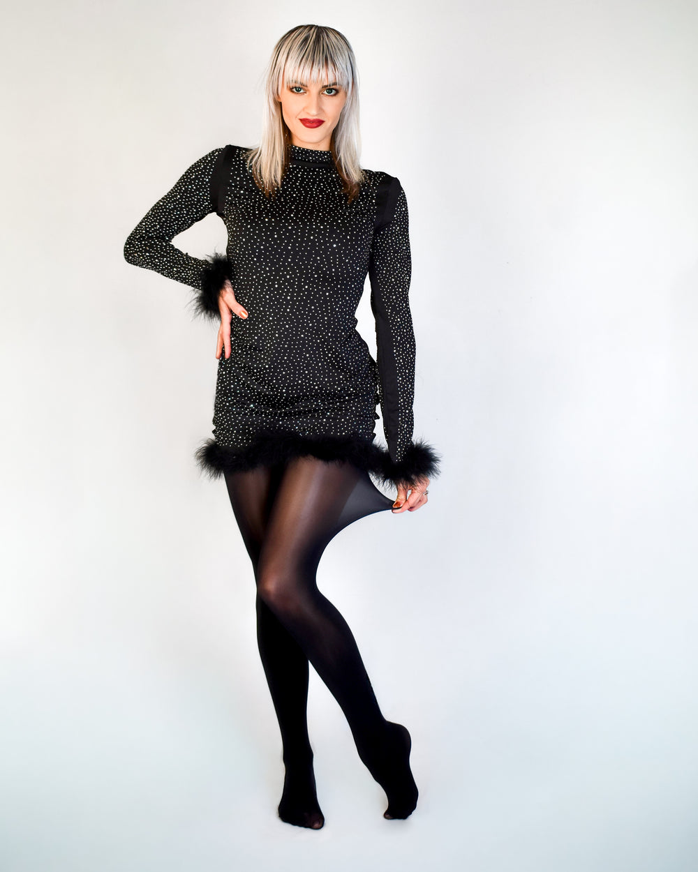 New!!! Semi-Sheer Black Shiny Tights
