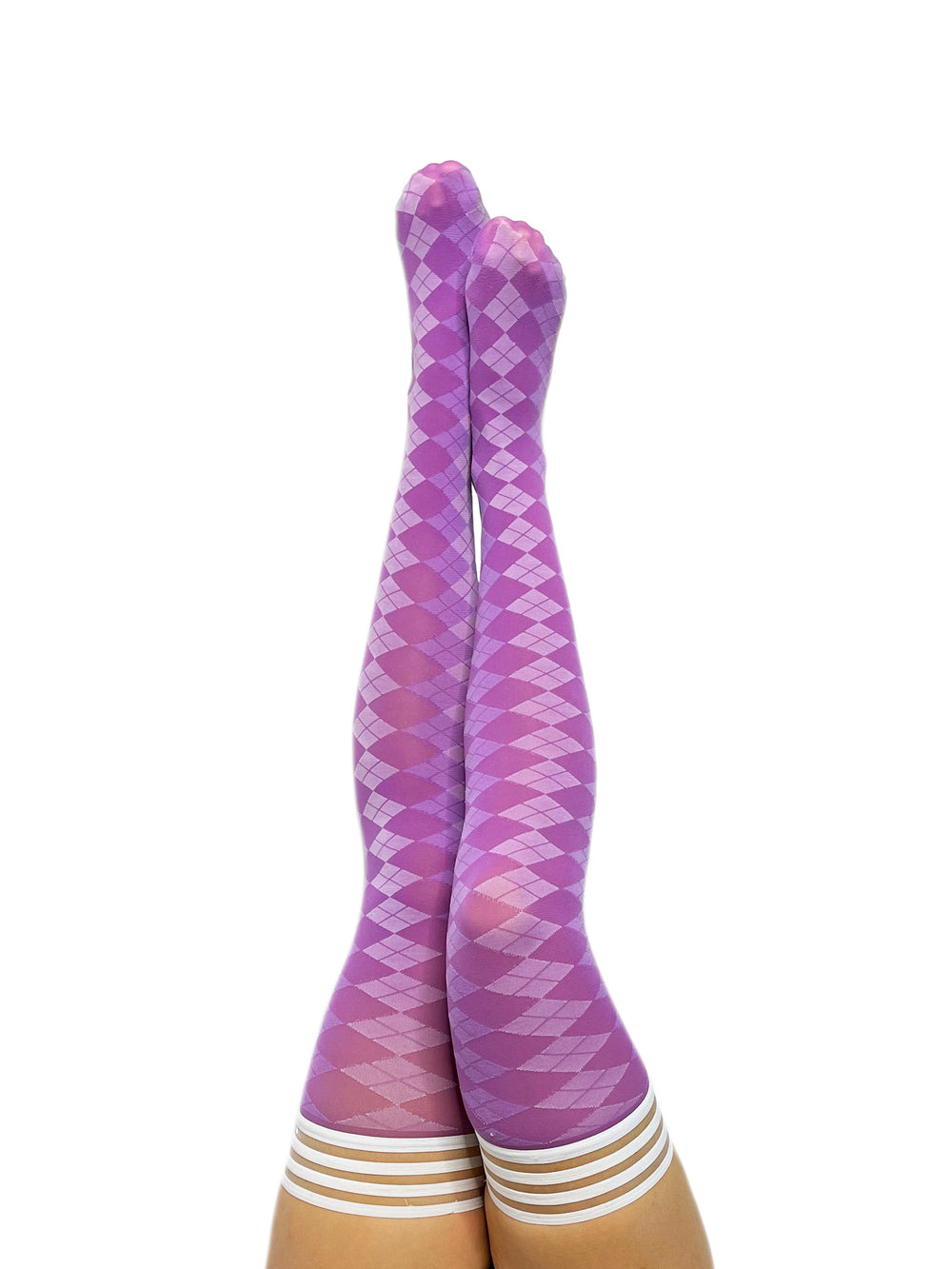 Kixies thigh highs, petite to plus size thigh highs, fuschia pink thigh highs, golf thigh highs, stockings