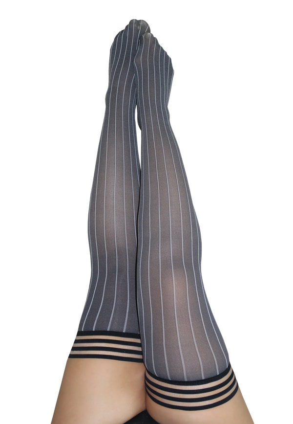 Kix'ies | "Annabelle" Pinstripe Thigh Highs, Petite to Plus Size