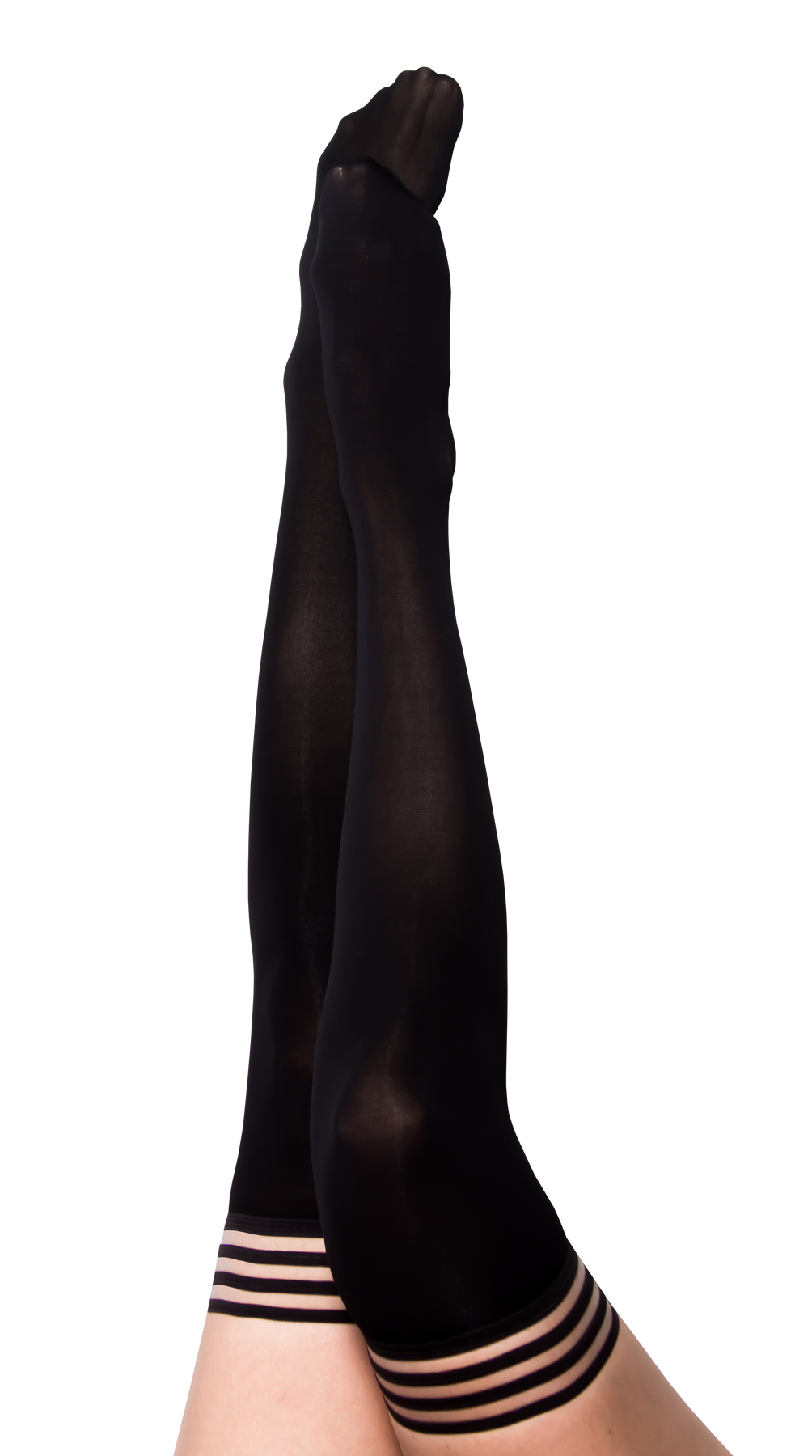 Danielle Opaque Black Thigh Highs. Petite to Plus Size Stockings
