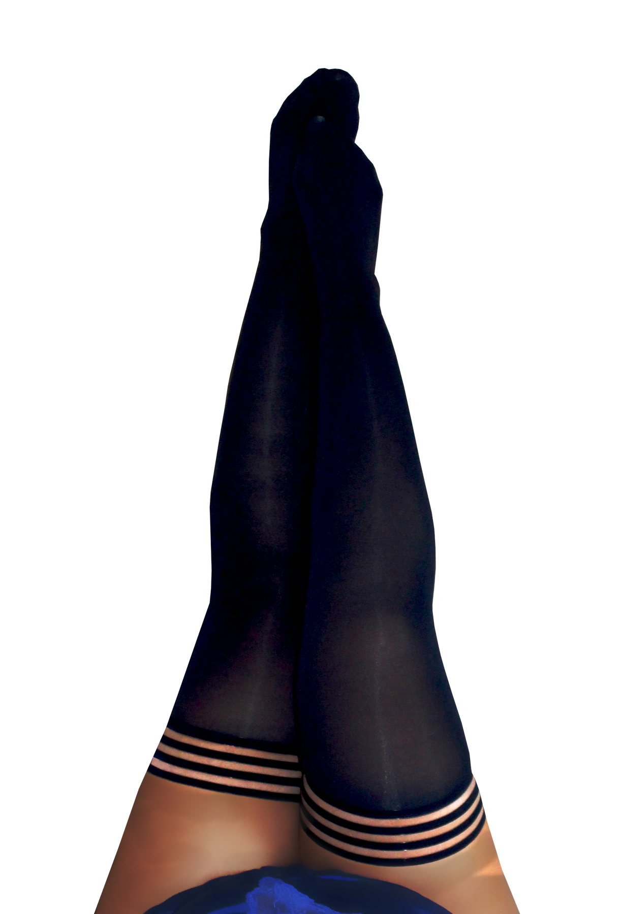 Danielle Opaque Black Thigh Highs. Petite to Plus Size Stockings