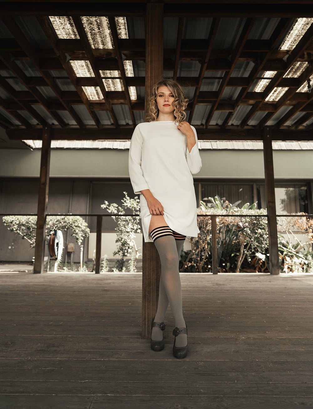 Kix'ies grey thigh-high tights, Fall fashion and holiday parties