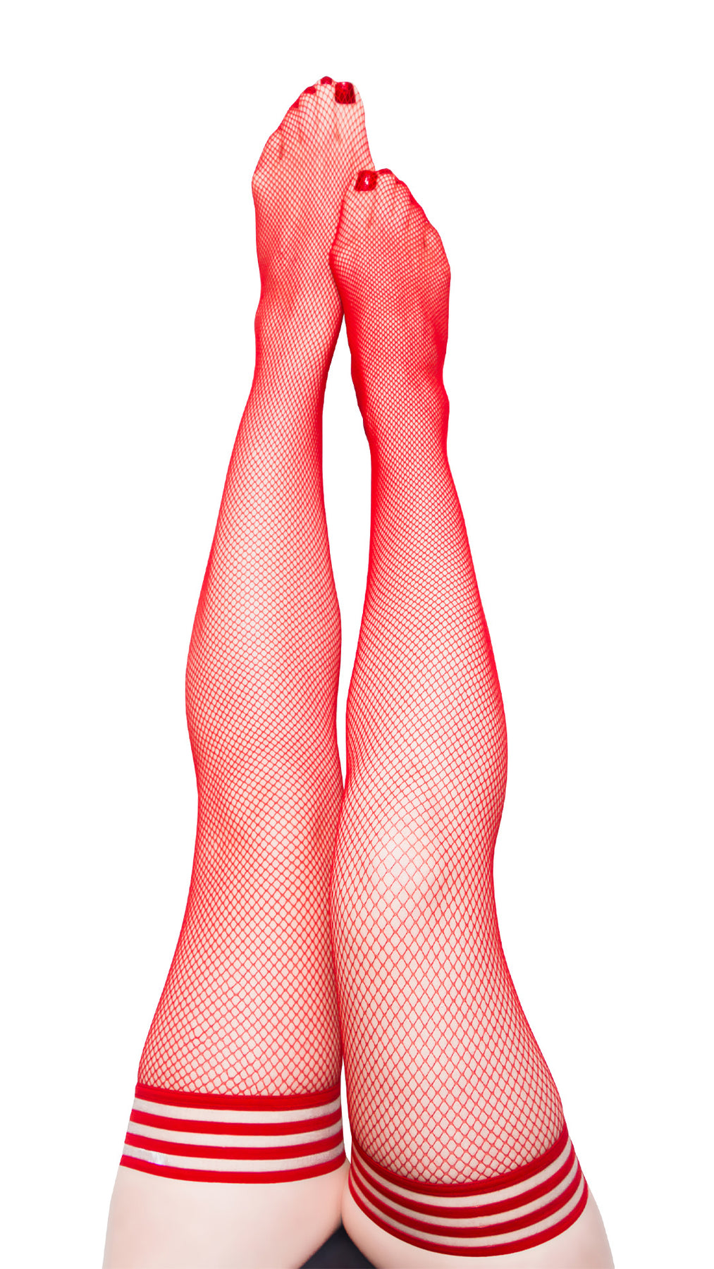 Sandra: Red Hot Fishnet Thigh Highs. Petite to Plus Size – Kix'ies